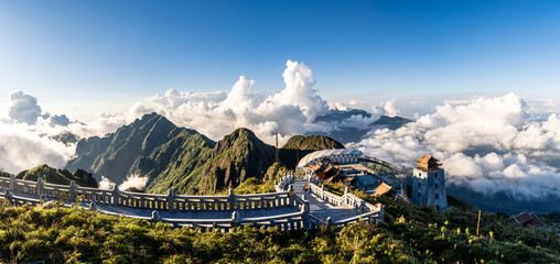 Pagoda at the top of mount Fanispan, Sapa region,  Lao Cai, Vietnam