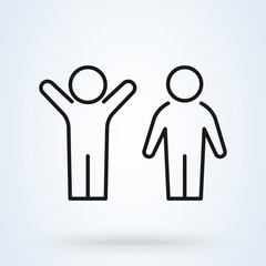 child, kids line art. Simple vector modern icon design illustration.