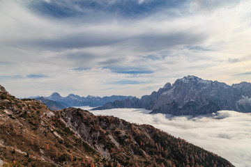 Cloudy autumn day in the italian alps