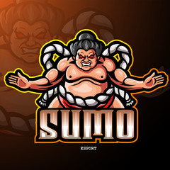 Sumo mascot sports esport logo design  © REYYARTS