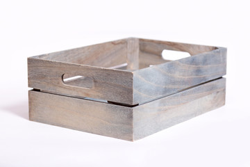 empty wood box on white background