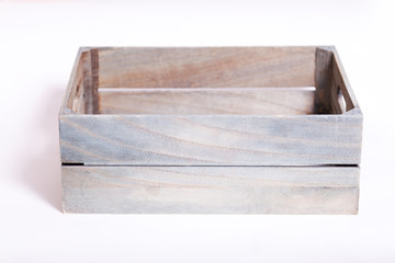 empty wood box on white background
