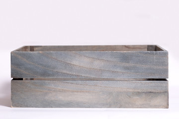 empty gray wood box on white background