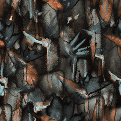 exotic jungle tropical seamless pattern endless repeat dark shadow print tie dye textile fabric