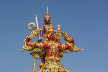 Fine Arts Statue Thai culture has a unique and colorful style in Bangkok of Thailand