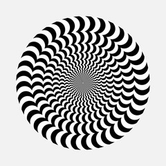 black and white circles as background. optical illusion