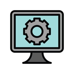 Television and technology related TV vector in editable stroke