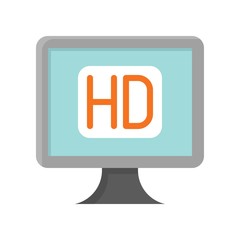 Television and technology related HD TV vector in flat design