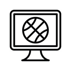 Television and technology related TV vector in lineal or editable stroke design