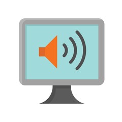 Television and technology related TV and speaker vector in flat design