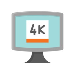 Television and technology related 4k TV vector in flat design