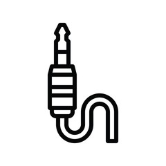 Television and technology related mike cable vector in lineal or editable stroke design