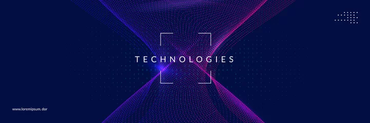 Foto op Plexiglas Artificial intelligence tech background. Digital technology, deep learning and big data concept. Abstract visual for screen template. Geometric artificial intelligence tech backdrop. © Holo Art