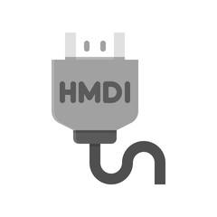 Television and technology related HDMI cable vector in flat design