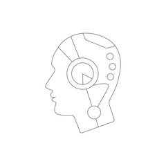 Techno human head vector logo concept illustration.