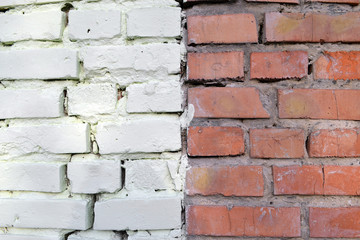 Bicolor brick wall background