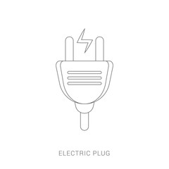 Electric plug flat icon