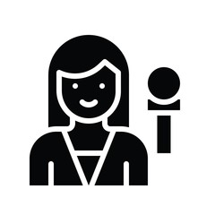 Television and technology related sound mike and human  vector in solid style