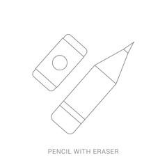 Vector illustration of pencil and eraser 