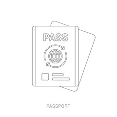 Passport with tickets icon. Summer. Vacation