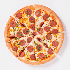 Pizza delicious and tasty top view