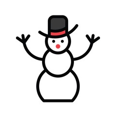 Christmas related snowman with hat avatar with editable stroke