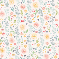 Seamless Floral Pattern - Vector Background eps10