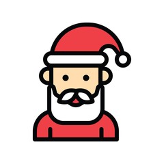 Xmas related Santa clause avatar with editable stroke