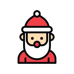 Xmas related Santa clause avatar with editable stroke