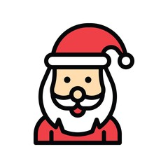 Xmas related Santa clause avatar with editable stroke