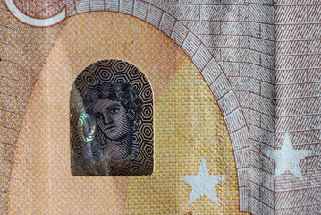 50 euro bank note close up