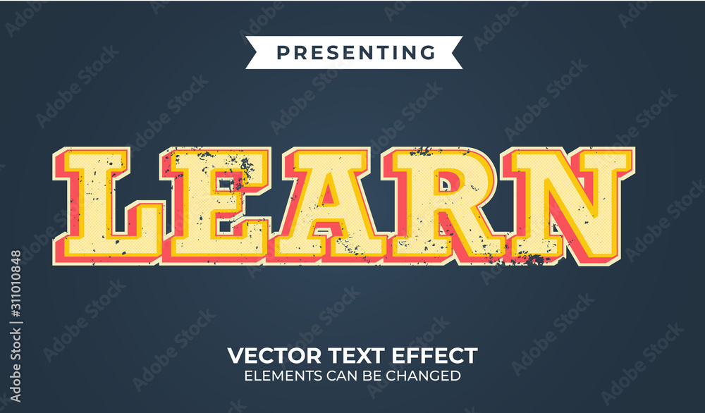 Poster bold 3d retro editable text effect with grunge texture
