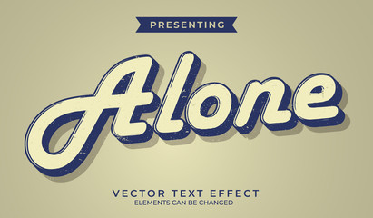 Bold 3d retro editable text effect with grunge texture