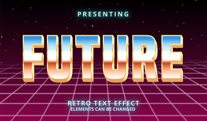 3d Retrowave futuristic editable text effect