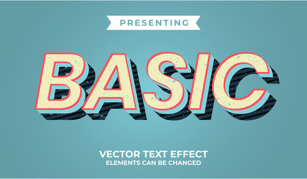 Bold 3d retro editable text effect with grunge texture