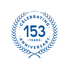 153 years design template. 153rd logo. Vector and illustration.