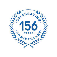 156 years design template. 156th logo. Vector and illustration.