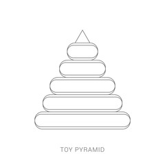 Pyramid icon. Children's colorful plastic toy.