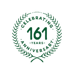 161 years design template. 161st logo. Vector and illustration.