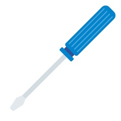 Blue screwdriver vector icon flat isolated