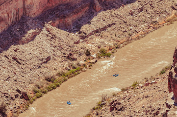 Overview of boat tourism on San Juan River in Goosenecks State Park
