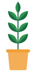 Green plant in a ceramic pot vector icon flat