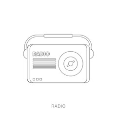 Retro radio design with flat icon