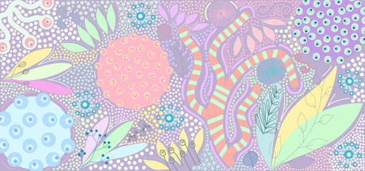 Abstract color fun cartoon texture template for Doodle modern background.