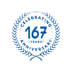167 years design template. 167th logo. Vector and illustration.