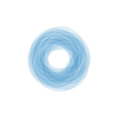 Vector round frame. Blue circle banner. Isolated on white transparent background. Vector illustration.