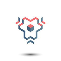 Cube logo design icon. Gray background for your text and logo. Outbox. Vector design