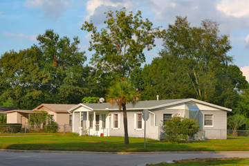Fototapeta na wymiar White house with trees, Florida, USA