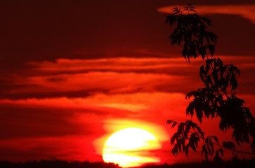 Sunset in the village