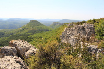 landscape with mountains and blue sky